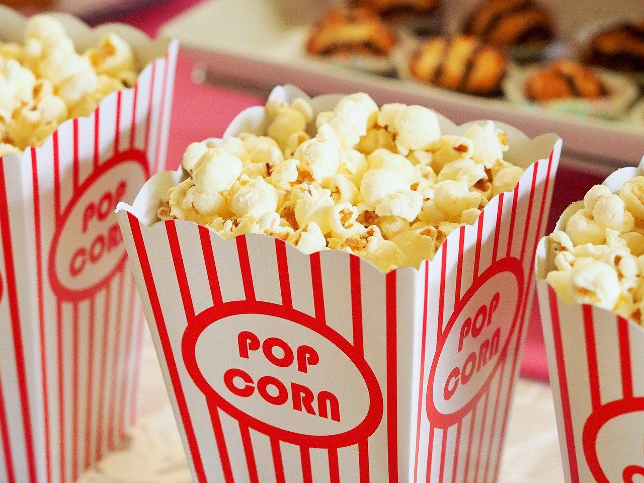 Popcorn station serving appetising popcorn at wedding