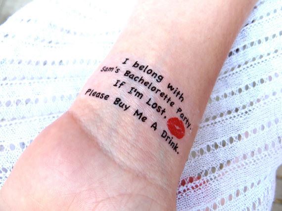 Bridebook.co.uk- i am with the bachelorette party temporary tattoo