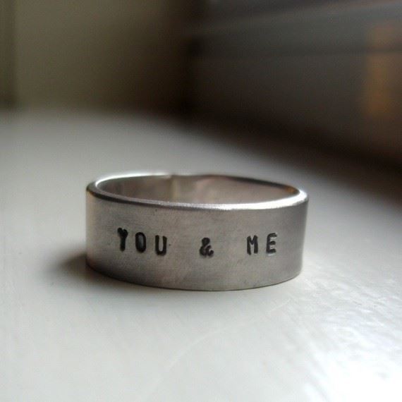 Bridebook.co.uk - you and me silver wedding ring