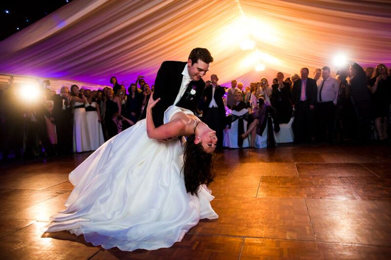 Bridebook.co.uk- groom dips bride during first dance