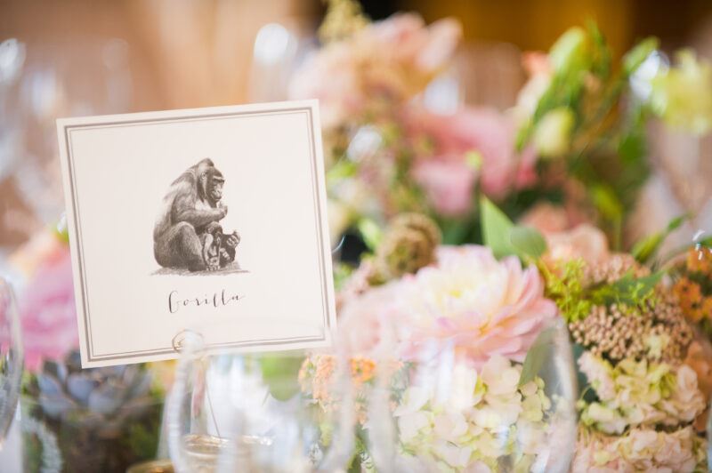 Bridebook.co.uk- gorilla sketch table place card
