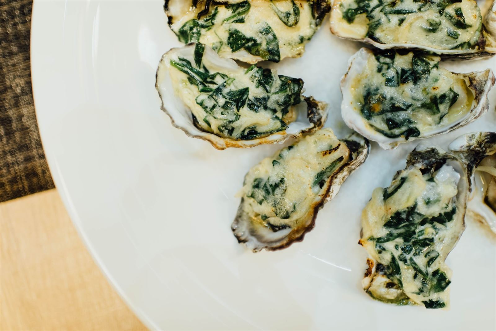 Plate full of appetising oysters