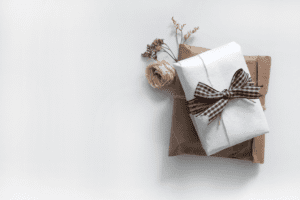 Wedding gift with flowers