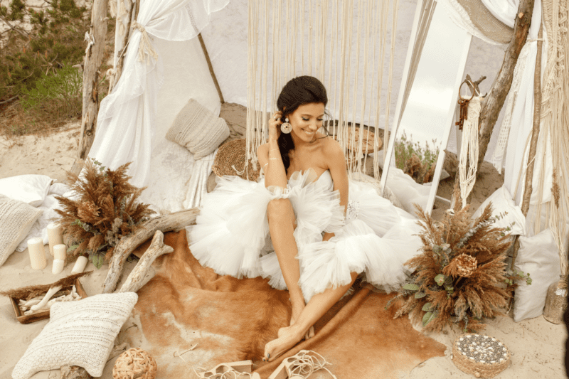 Bride with boho styling