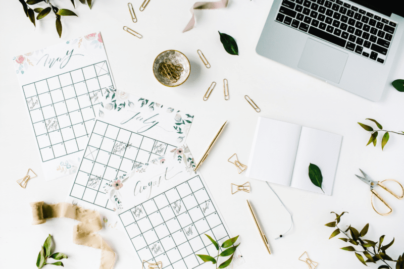 Selection of wedding calendars