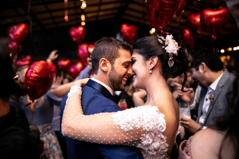 Bride and groom dancing in an intimate wedding