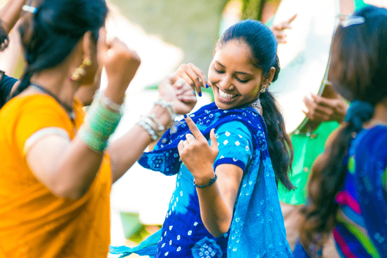 Indian girl dancing at a party