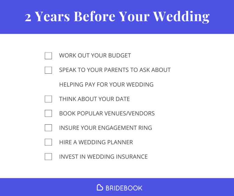 Wedding Planning Checklist : what to do 2 years before