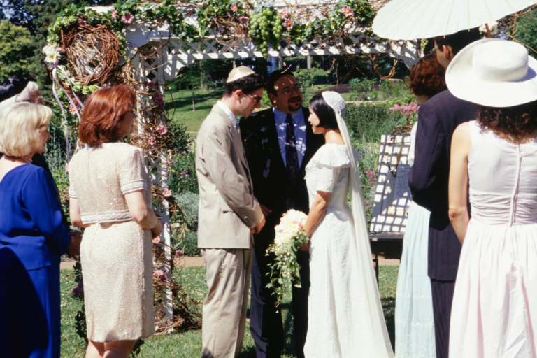 Traditional Jewish wedding outdoors