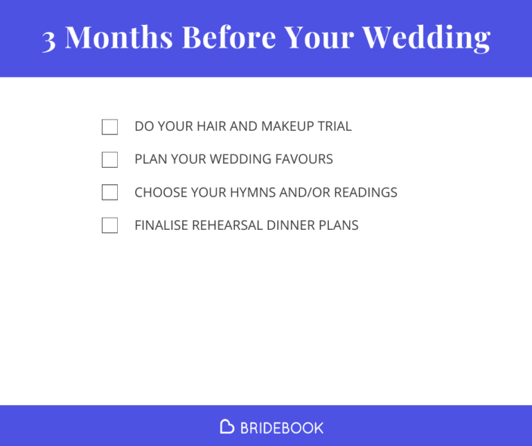 Wedding Planning Checklist : what to do 3 months before