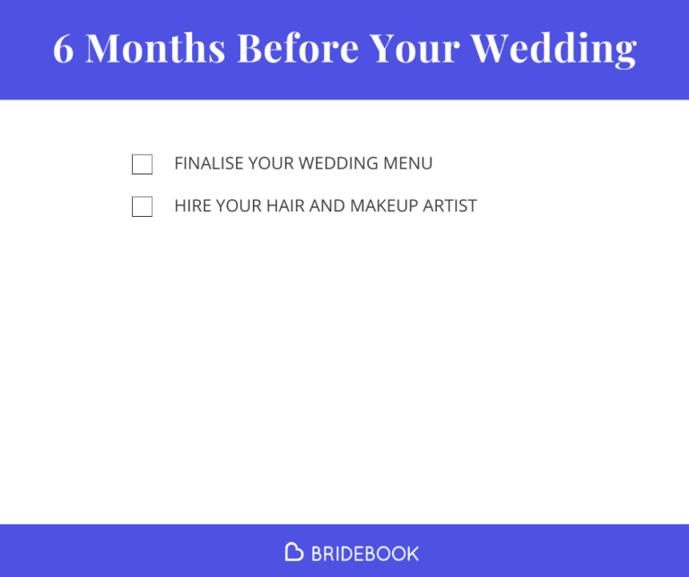 Wedding Planning Checklist : what to do 6 months before