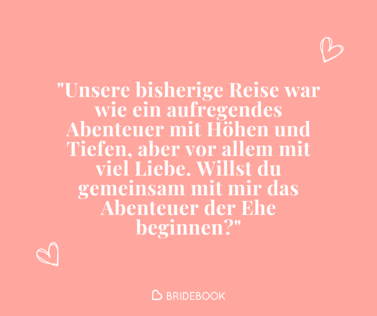 Heiratsantrags-Text abenteuerlich und spielerisch - Inspiration