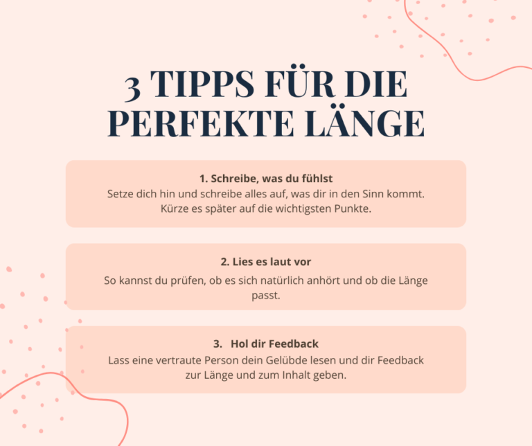 Die perfekte Länge von Ehegelübden - 3 Tipps