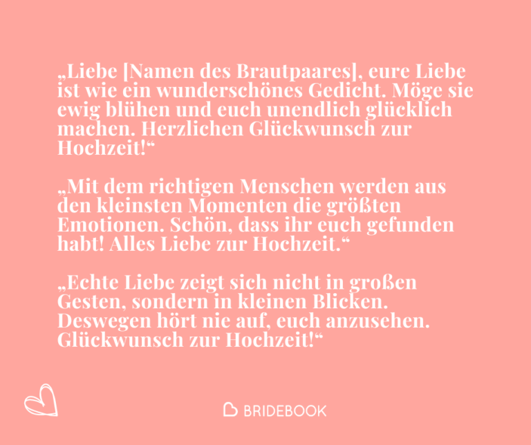 Romantische Glückwünsche - Ideen