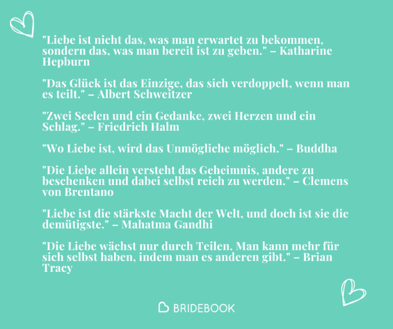 Kurze Zitate zur Hochzeit - Ideen