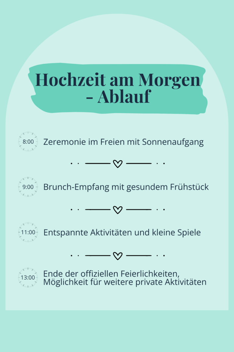 Ablauf einer Morgenhochzeit - Beispiel