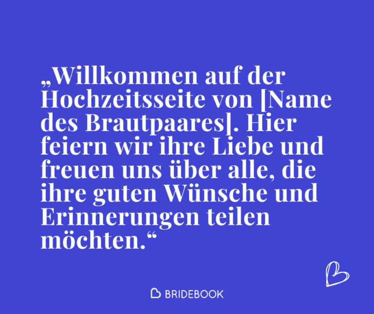 Texte für virtuelle Hochzeitsseiten - Idee