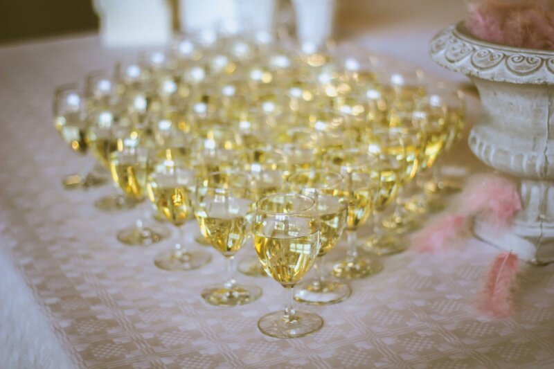 Champagne at a wedding