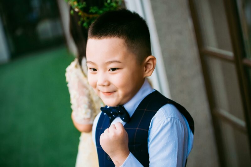 Smiling page boy at a wedding