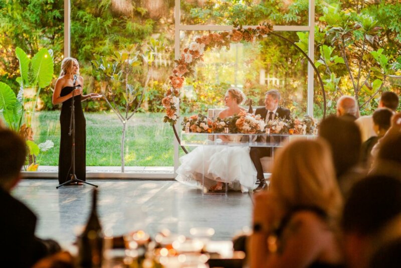 Bridesmaid giving a speech