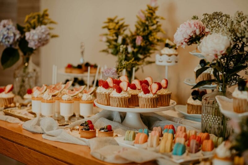 Sweets at a wedding buffet