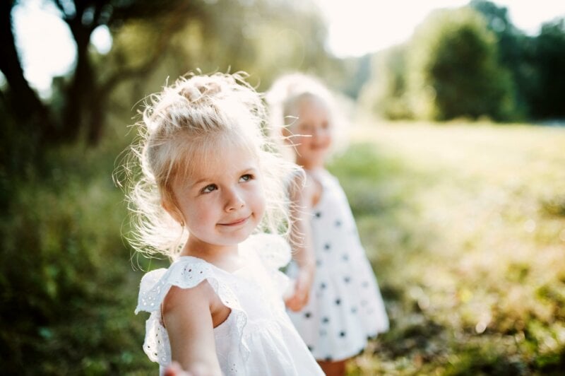 Two young flower girls