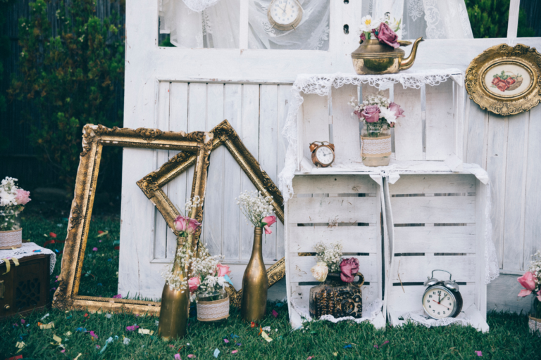 Décor de mariage sur le thème vintage