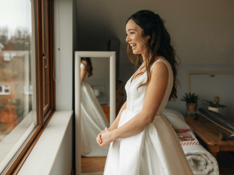 Laughing bride