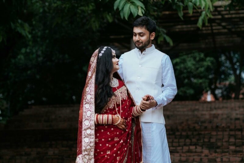 Couple at a muslim wedding