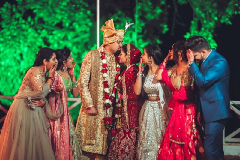 Kissing hindu couple