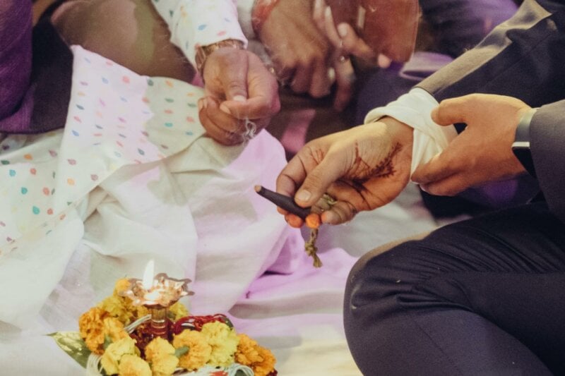 Hands at a hindu ceremony