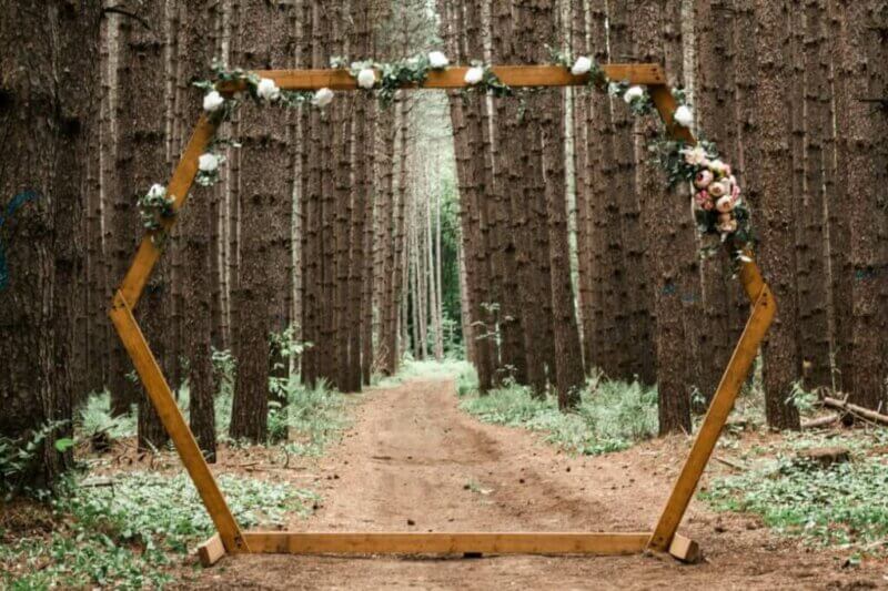 Wedding arch in a forest