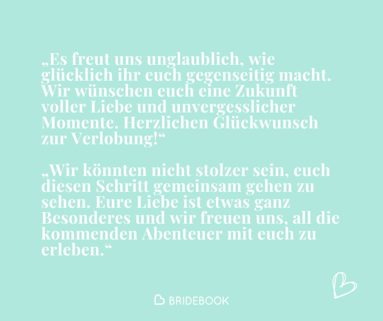 Glückwünsche zur Verlobung  - Beispiele für Eltern