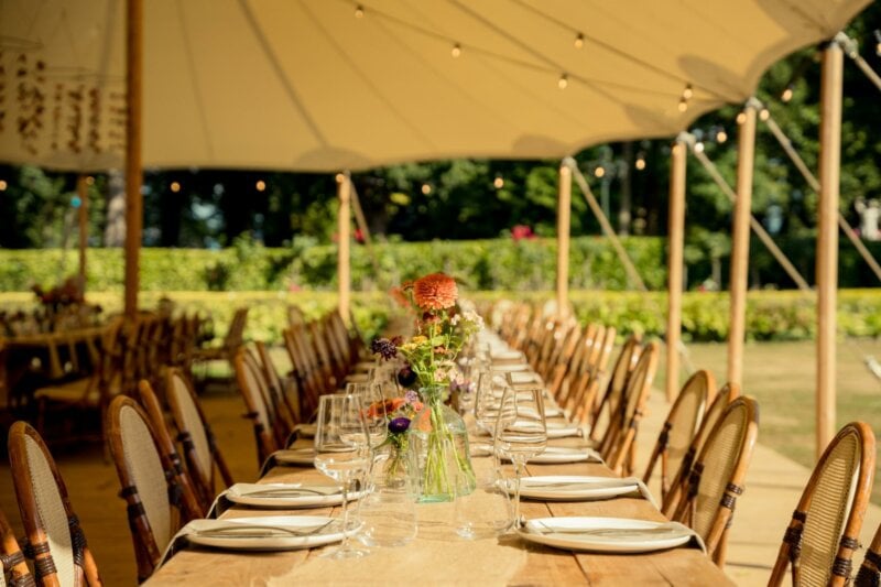 Wedding table under a tent