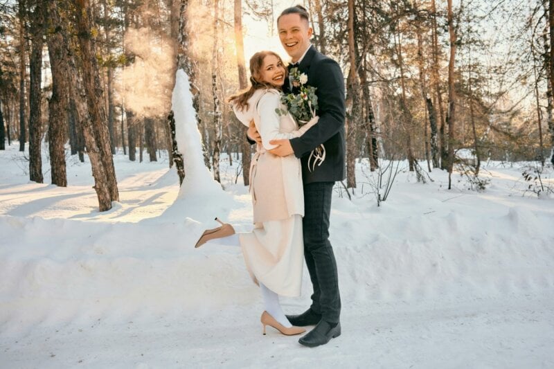 Married couple in the snow