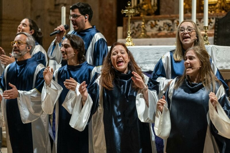 Church choir singing