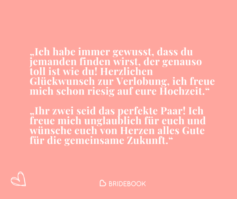 Glückwünsche zur Verlobung  - Beispiele für Geschwister