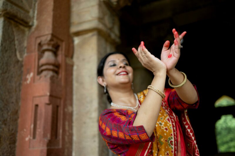 Dancing hindu woman