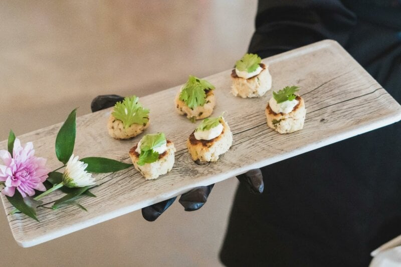 Wedding canapés on a tray