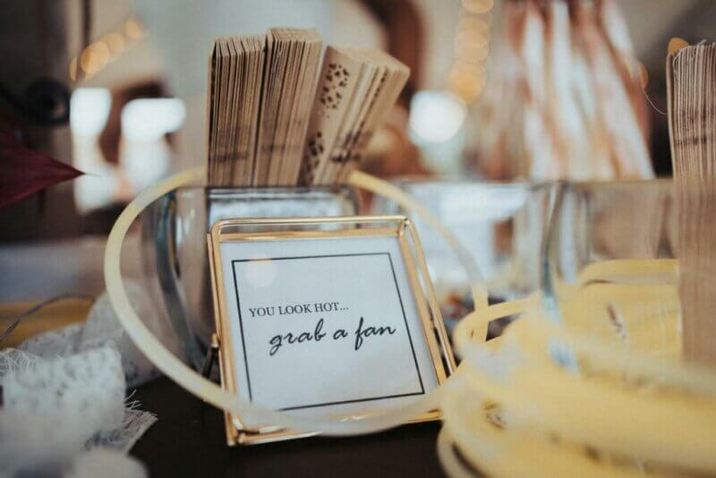 Fans as wedding favors