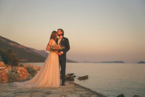 Married couple at sunset