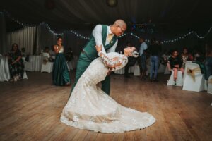 Couple dancing at their wedding