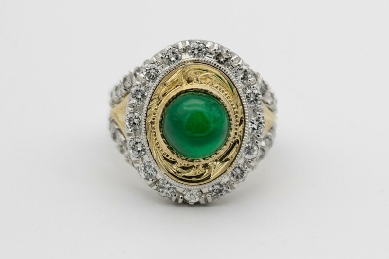 Bague vintage en émeraude