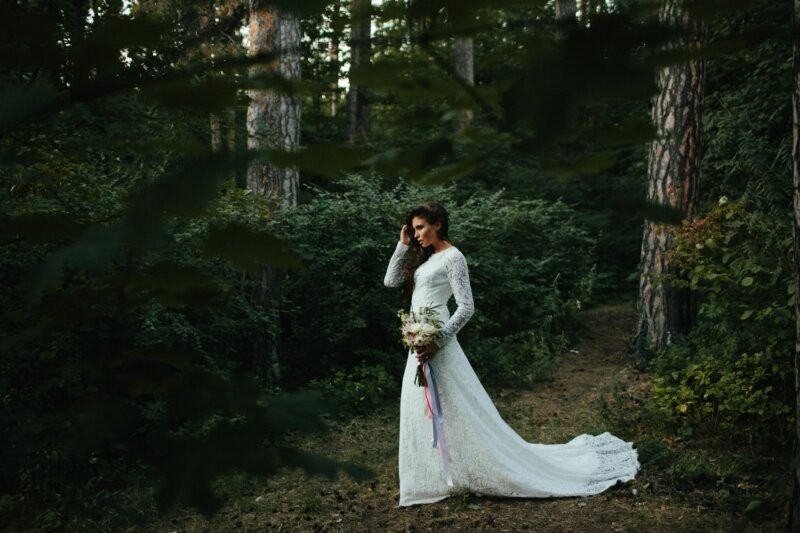 Bride in a forest