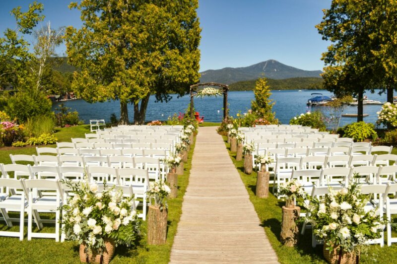 Wedding venue by a lake
