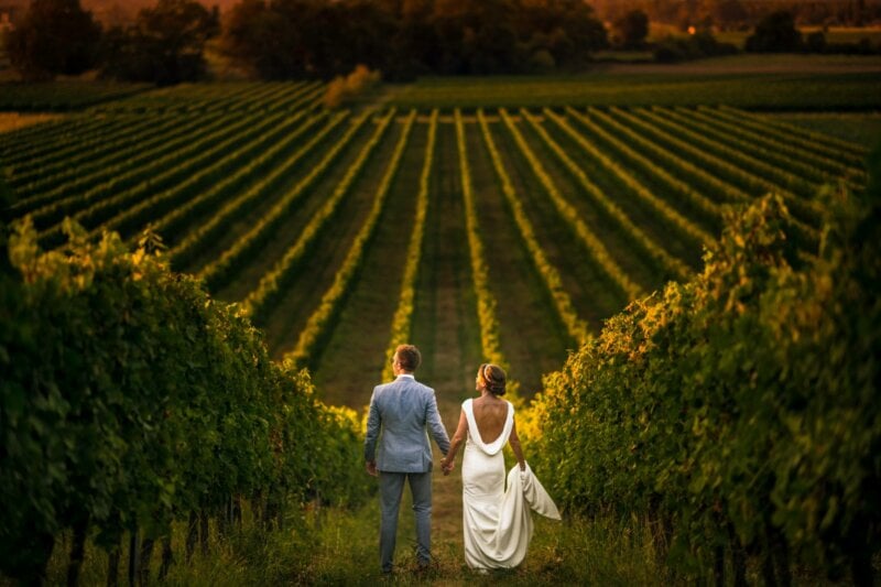 Married couple in a vineyard