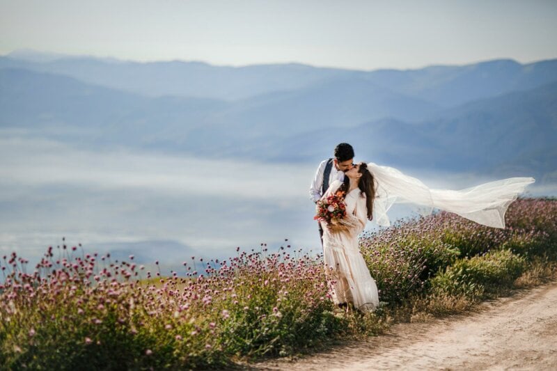 Married couple in a natural setting