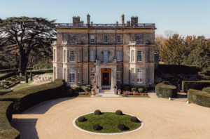 The front exterior of a UK wedding venue estate
