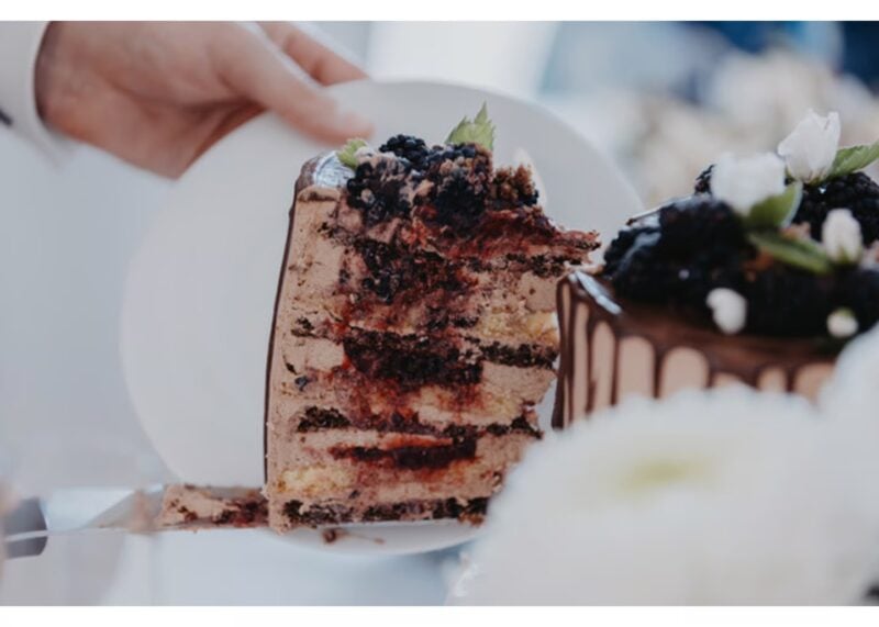 Nahaufnahme eines Schokoladentorte-Stücks