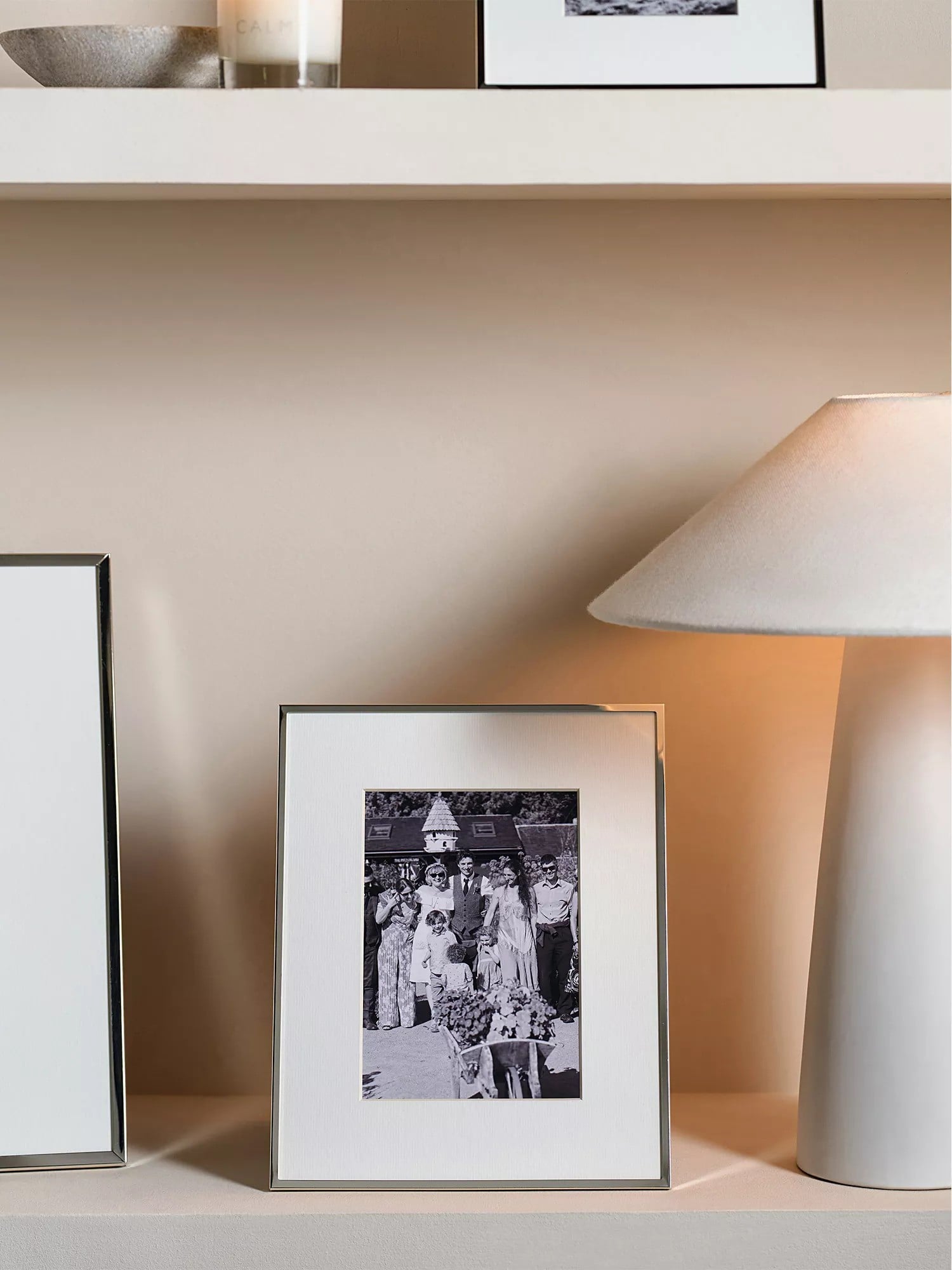 Silver framed wedding photo